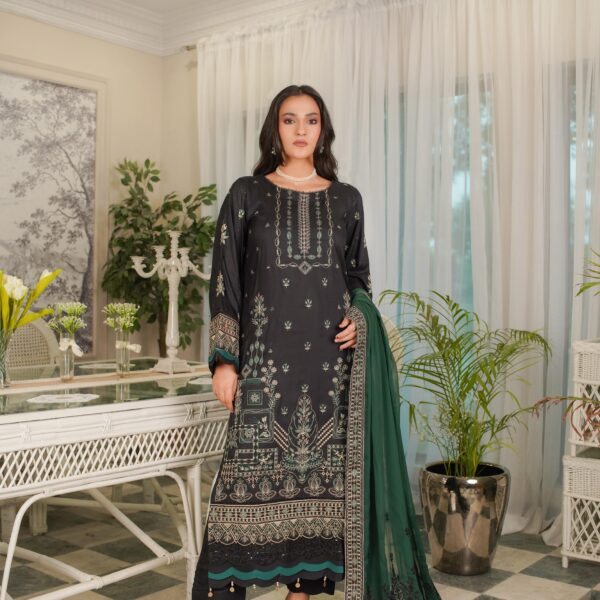 Manizay Sunehray Rang Premium Embroidered Viscos With Fancy Heavy Embroidered Pallu for Patti Dupatta M-05
