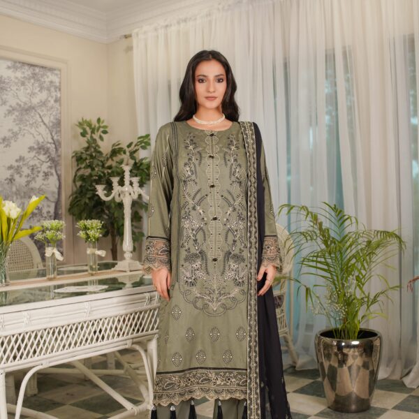 Manizay Sunehray Rang Premium Embroidered Viscos With Fancy Heavy Embroidered Pallu for Patti Dupatta M-07