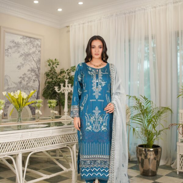 Manizay Sunehray Rang Premium Embroidered Viscos With Fancy Heavy Embroidered Pallu for Patti Dupatta M-02