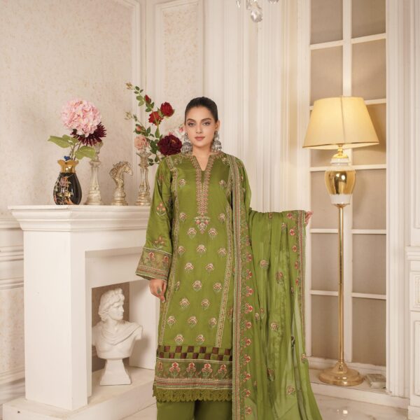 Manizay Gul E Wafa Premium Embroidered Viscos With Heavy Embroidered Crinkle Dupatta M-07