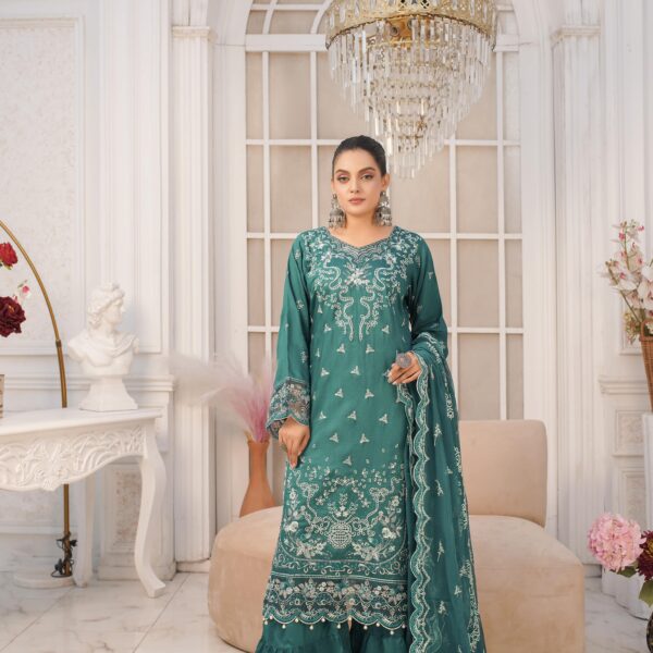 Manizay Gul E Wafa Premium Embroidered Viscos With Heavy Embroidered Crinkle Dupatta M-03