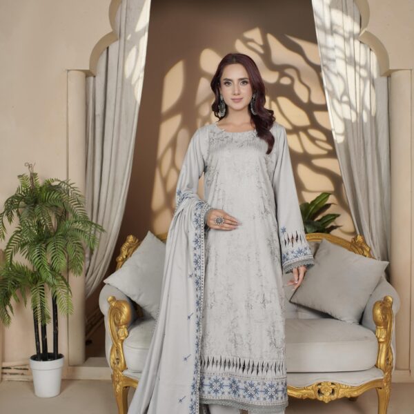 Manizay Muhabat Nama Premium Embroidered Dhanak With Pure Pashmina Shawl M-01