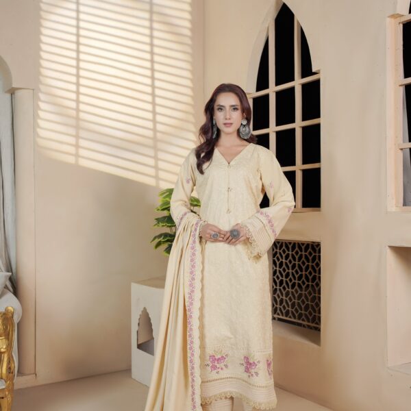 Manizay Muhabat Nama Premium Embroidered Dhanak With Pure Pashmina Shawl M-06