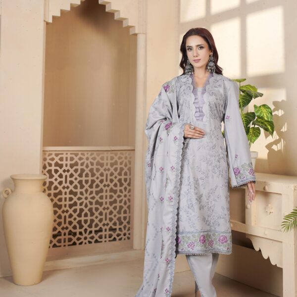 Manizay Muhabat Nama Premium Embroidered Dhanak With Pure Pashmina Shawl M-08