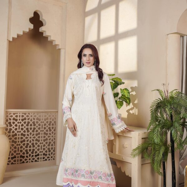 Manizay Muhabat Nama Premium Embroidered Dhanak With Pure Pashmina Shawl M-09