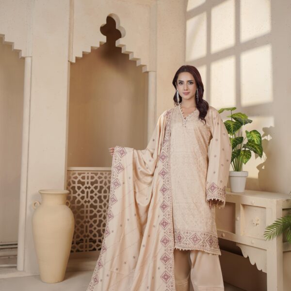 Manizay Muhabat Nama Premium Embroidered Dhanak With Pure Pashmina Shawl M-10