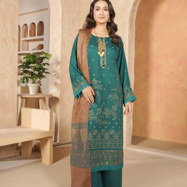Manizay Sanghaar Premium Embroidered Dhanak With Pure Pashmina Shawl M-03