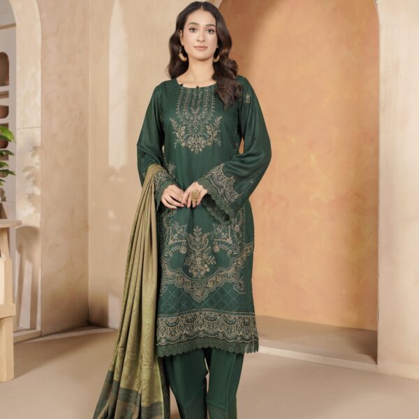 Manizay Sanghaar Premium Embroidered Dhanak With Pure Pashmina Shawl M-05