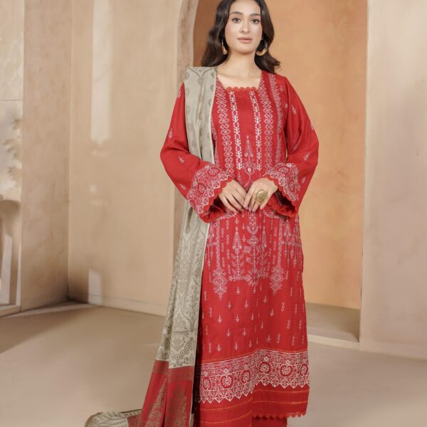 Manizay Sanghaar Premium Embroidered Dhanak With Pure Pashmina Shawl M-06
