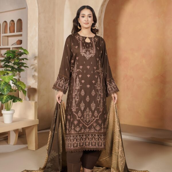 Manizay Sanghaar Premium Embroidered Dhanak With Pure Pashmina Shawl M-07