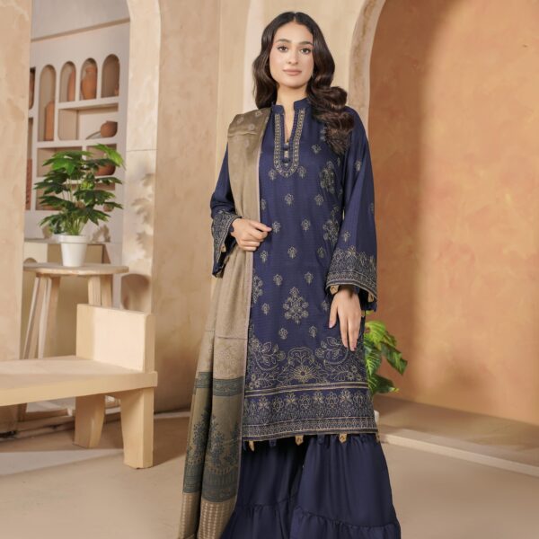 Manizay Sanghaar Premium Embroidered Dhanak With Pure Pashmina Shawl M-08
