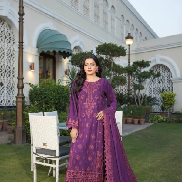 Manizay Shouk Kamal Premium Embroidered Peach Leather With Embroidered Wool Shawl M-05