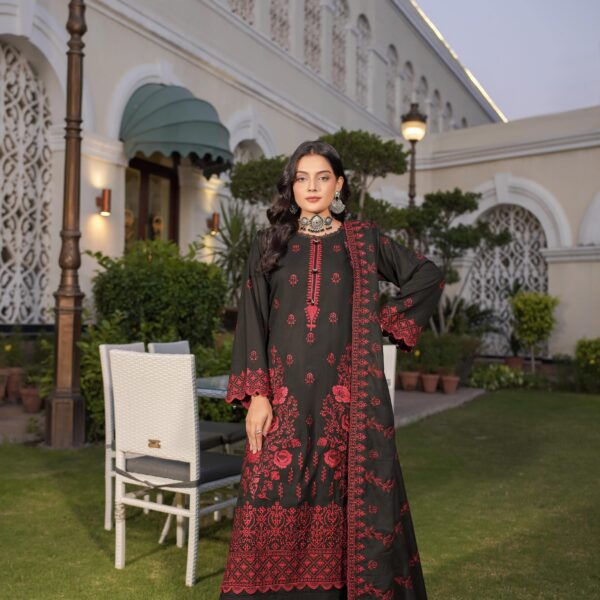 Manizay Shouk Kamal Premium Embroidered Peach Leather With Embroidered Wool Shawl M-07