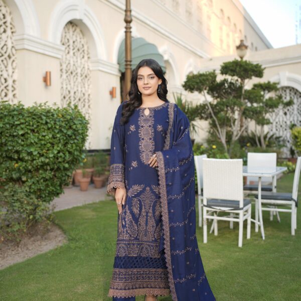 Manizay Shouk Kamal Premium Embroidered Peach Leather With Embroidered Wool Shawl M-02