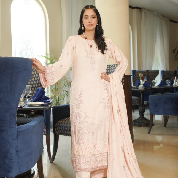 Manizay Khush Haabi Premium Embroidered Winter Karandi With Heavy Embroidered Wool Shawl M-08