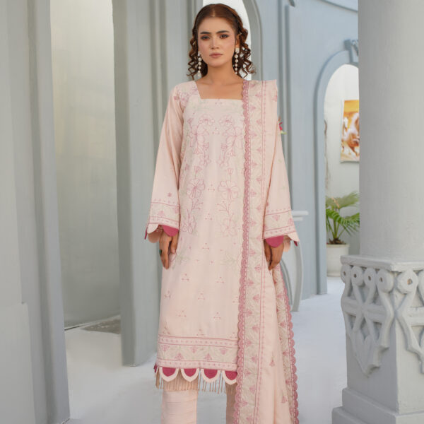 Manizay Umang  Premium Embroidered Peach Leather With Embroidered Wool Shawl 10 Article In One Box