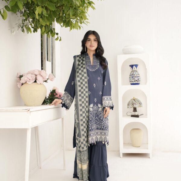 Manizay Zaib Un Nisa Premium Embroidered Dhanak With Pure Pashmina Shawl 12 Article In One Box
