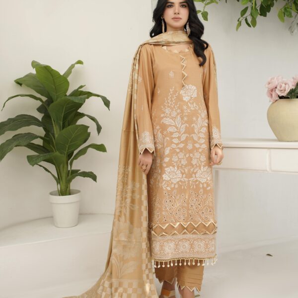 Manizay Zaib Un Nisa Premium Embroidered Dhanak With Pure Pashmina Shawl M-06