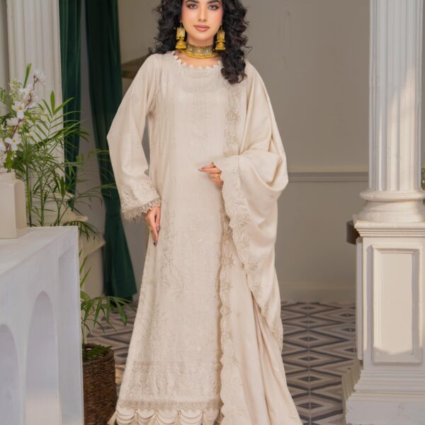 Manizay Nigah E Shokh Premium Embroidered Dhanak With Embroidered Dhanak Shawl M-05