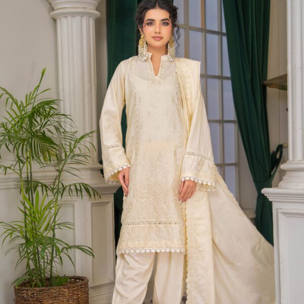 Manizay Nigah E Shokh Premium Embroidered Dhanak With Embroidered Dhanak Shawl M-03