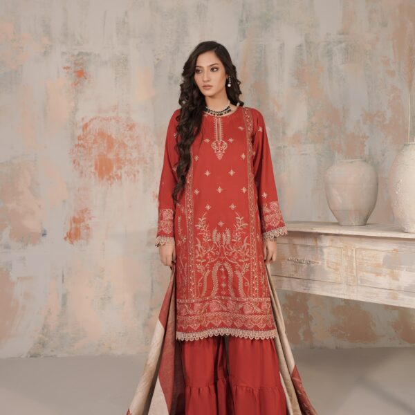 Manizay Anchaal Premium Embroidered Dhanak With Pallu Embroidered Pure Pashmina Shawl M-01