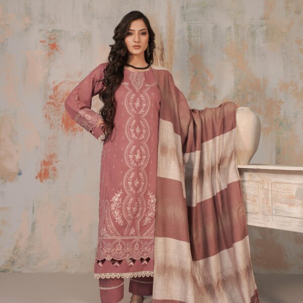 Manizay Anchaal Premium Embroidered Dhanak With Pallu Embroidered Pure Pashmina Shawl M-03