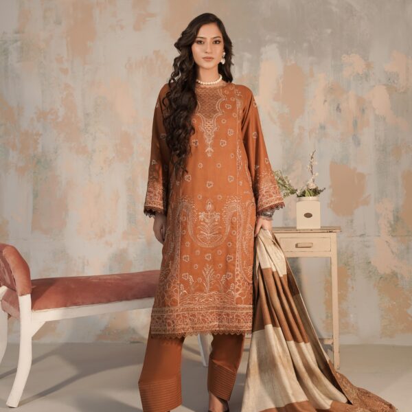 Manizay Anchaal Premium Embroidered Dhanak With Pallu Embroidered Pure Pashmina Shawl M-05