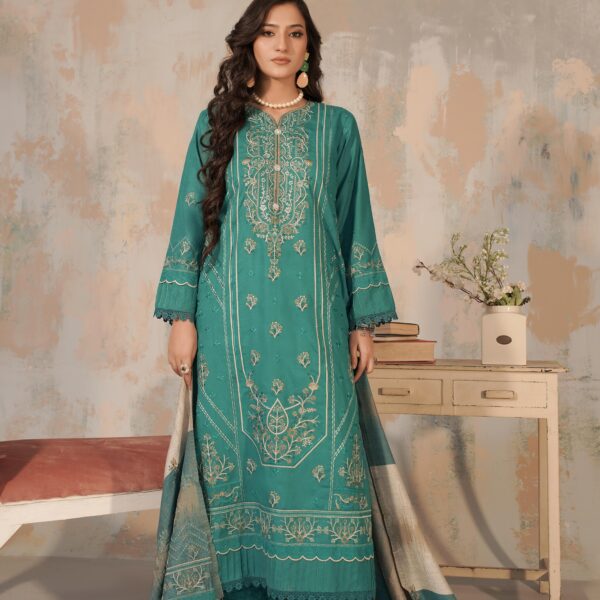 Manizay Anchaal Premium Embroidered Dhanak With Pallu Embroidered Pure Pashmina Shawl M-08