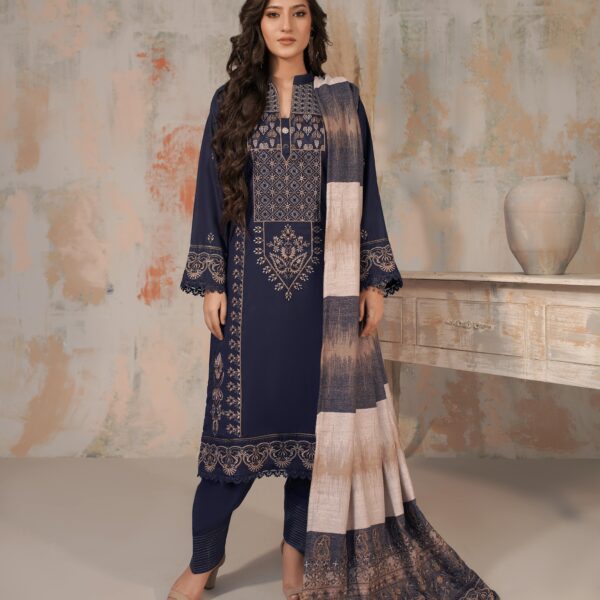 Manizay Anchaal Premium Embroidered Dhanak With Pallu Embroidered Pure Pashmina Shawl M-02