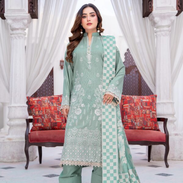 Manizay Anmool Premium Embroidered Dhanak With Pure Pashmina Shawl M-01