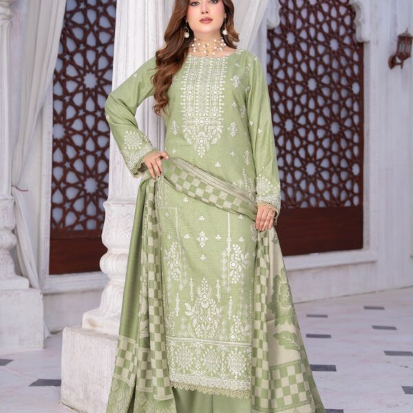 Manizay Anmool Premium Embroidered Dhanak With Pure Pashmina Shawl M-05