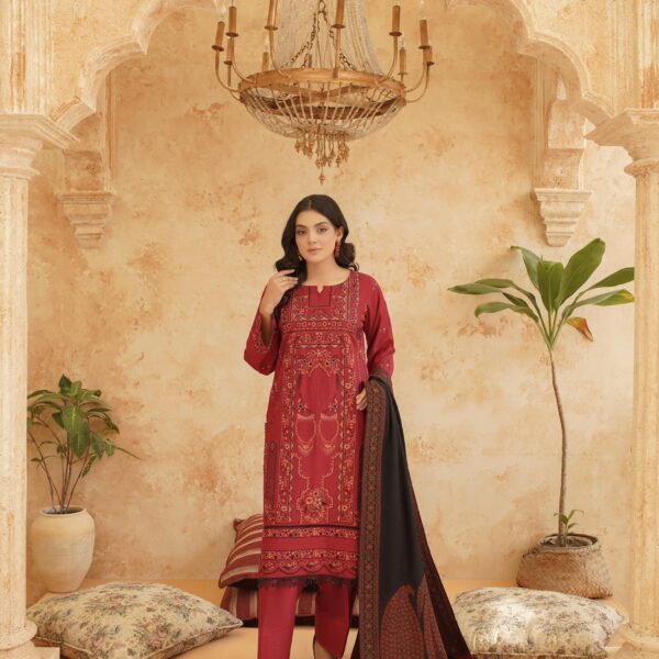 Manizay Bandhan Premium Embroidered Peach Leather With Pure Pashmina Shawl M-04