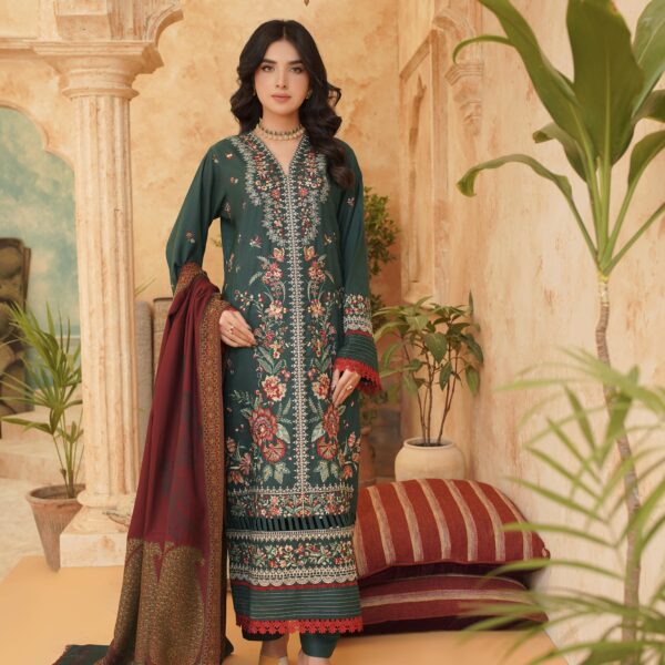 Manizay Bandhan Premium Embroidered Peach Leather With Pure Pashmina Shawl M-06