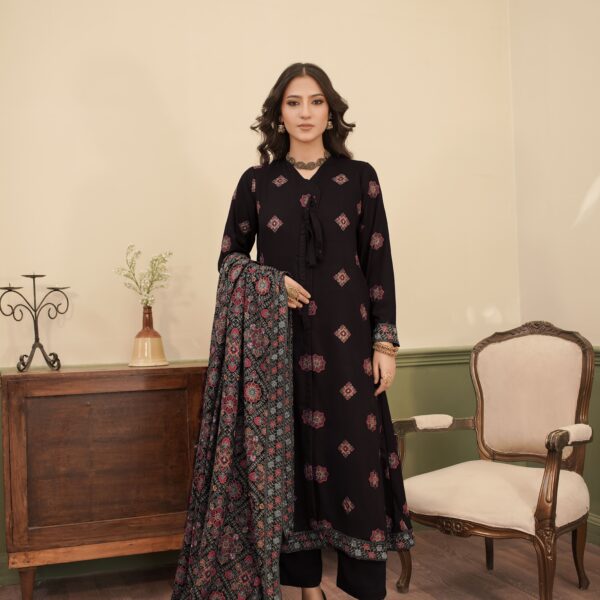 Manizay Dastaan E Jashan Premium Embroidered Staple Karandi With Heavy Embroidered Staple Karandi Shawl M-05
