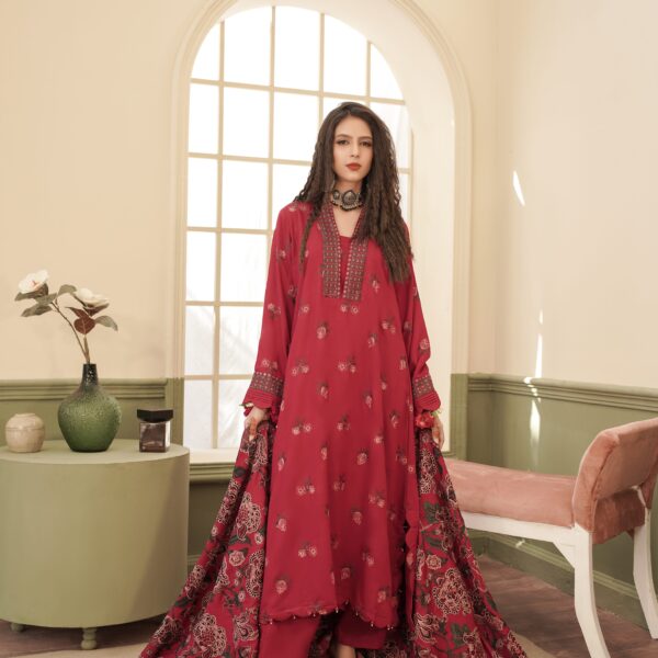 Manizay Dastaan E Jashan Premium Embroidered Staple Karandi With Heavy Embroidered Staple Karandi Shawl M-06