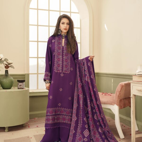 Manizay Dastaan E Jashan Premium Embroidered Staple Karandi With Heavy Embroidered Staple Karandi Shawl M-08
