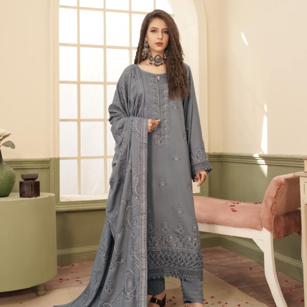 Manizay Dastaan E Jashan Premium Embroidered Staple Karandi With Heavy Embroidered Staple Karandi Shawl M-10