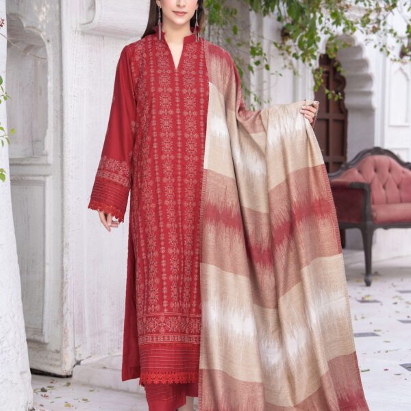 Manizay Meri Arzoo Premium Embroidered Dhanak With Pure Pashmina Shawl M-04