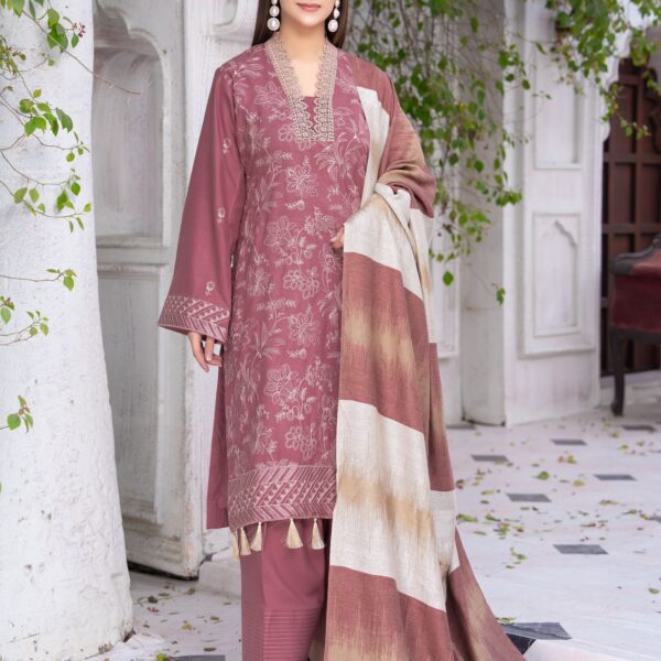 Manizay Meri Arzoo Premium Embroidered Dhanak With Pure Pashmina Shawl M-06