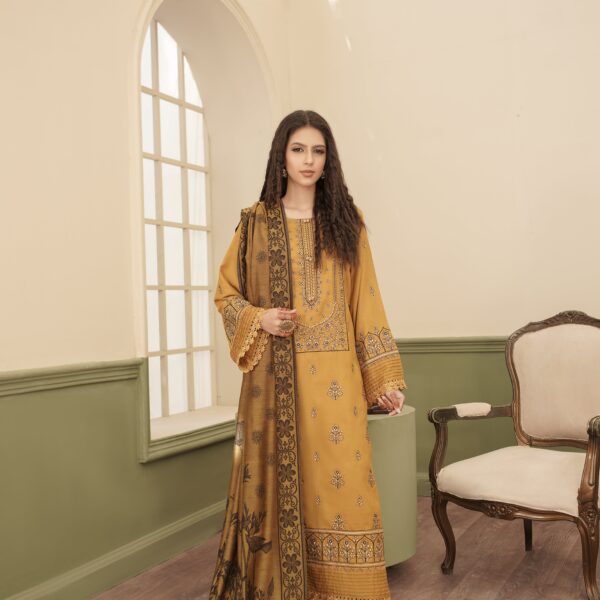 Manizay Pyaar Ka Naghma Premium Embroidered Winter Dhanak With Pure Pashmina Shawl M-02