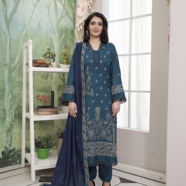 Manizay Umeed Khush Rang  Premium Embroidered Dhanak With Heavy Embroidered Dhanak Shawl M-02