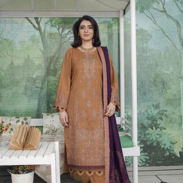 Manizay Umeed Khush Rang  Premium Embroidered Dhanak With Heavy Embroidered Dhanak Shawl M-06