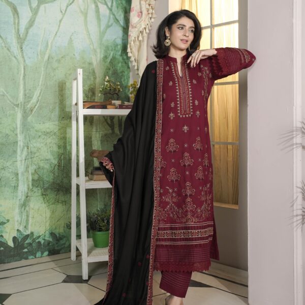 Manizay Umeed Khush Rang  Premium Embroidered Dhanak With Heavy Embroidered Dhanak Shawl M-08