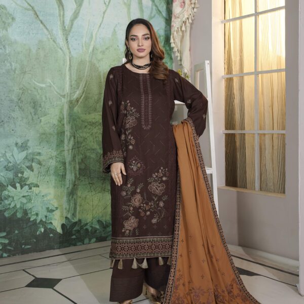 Manizay Umeed Khush Rang  Premium Embroidered Dhanak With Heavy Embroidered Dhanak Shawl M-09