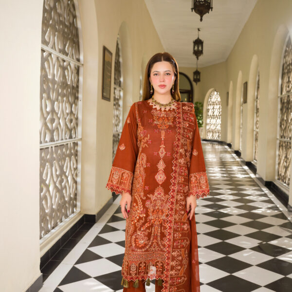 Lajawab Yaadein - MANIZAY Premium Embroidered Lawn With Heavy Embroidered Crinkle Dupatta M-02