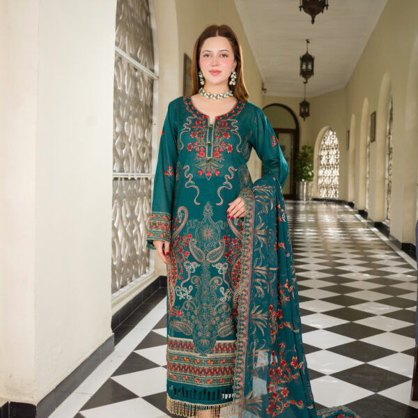 Lajawab Yaadein - MANIZAY Premium Embroidered Lawn With Heavy Embroidered Crinkle Dupatta M-03
