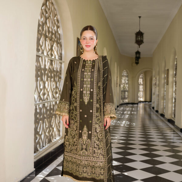 Lajawab Yaadein - MANIZAY Premium Embroidered Lawn With Heavy Embroidered Crinkle Dupatta M-04