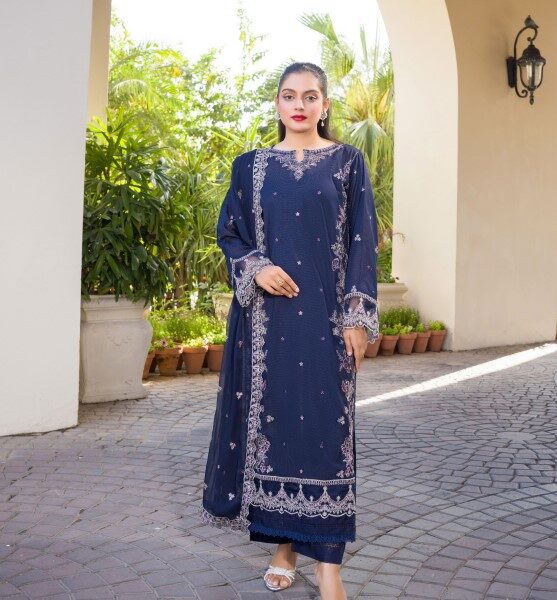 Gul-e-Nayab - MANIZAY Premium Embroidered Lawn With Heavy Embroidered Crinkle Dupatta M-04