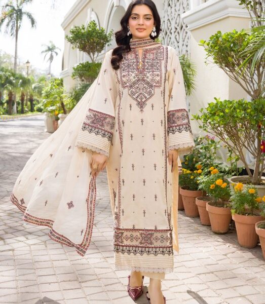 Gul-e-Nayab - MANIZAY Premium Embroidered Lawn With Heavy Embroidered Crinkle Dupatta M-06
