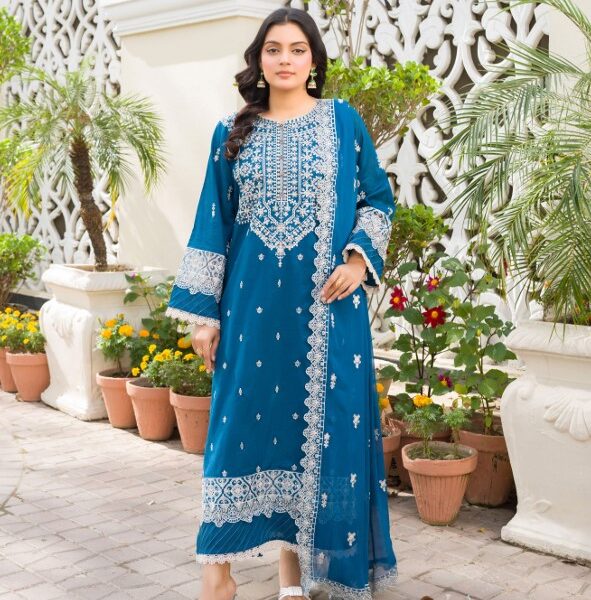 Gul-e-Nayab - MANIZAY Premium Embroidered Lawn With Heavy Embroidered Crinkle Dupatta M-05